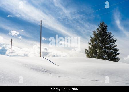 Österreich, Vorarlberg, Telefonmasten in den Allgauer Alpen Stockfoto