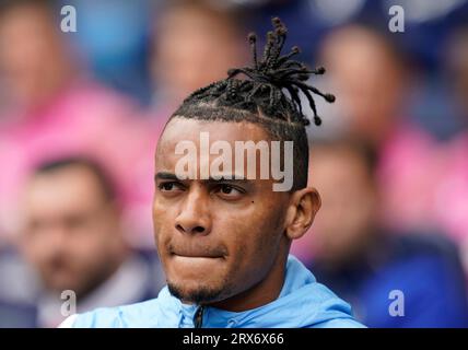 MANCHESTER, GROSSBRITANNIEN. September 2023. Manuel Akanji aus Manchester City während des Spiels der Premier League im ETIHAD STADIUM in MANCHESTER. Das Bild sollte lauten: Andrew Yates/Sportimage Credit: Sportimage Ltd/Alamy Live News Stockfoto