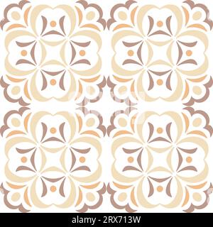 Nahtloses geometrisches Ethno-Muster im Vintage-Stil in Erdtönen. Vektor-Retro-Illustration für Tapete, Drucken auf Stoff, Verpackung, Hintergrund Stock Vektor