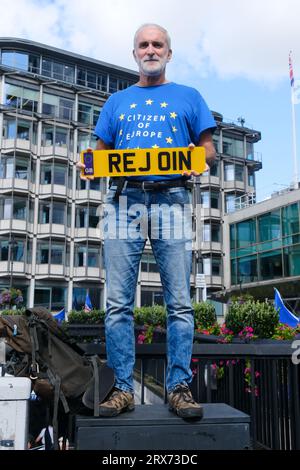 London, Großbritannien. September 2023. Tausende nehmen an dem "Marsch für einen Wiedereintritt" Teil, um der EU wieder beizutreten. Matthew Chattle/Alamy Live News Stockfoto