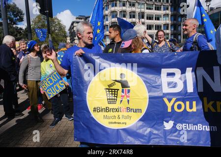 London, Großbritannien. September 2023. Tausende nehmen an dem "Marsch für einen Wiedereintritt" Teil, um der EU wieder beizutreten. Matthew Chattle/Alamy Live News Stockfoto