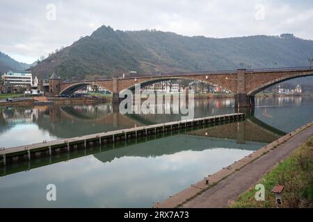 Skagerrak-Brücke und Mosel - Cochem, Deutschland Stockfoto