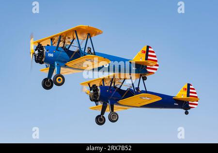 BOEING STEARMAN A75N1 PT-17 1943 BOEING STEARMAN A75N1 PT-17 auf der Sivrihisar Airshow 2023 Stockfoto