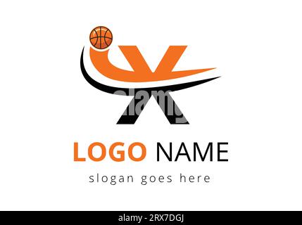 X-Logo mit Basketballball. Design Der Vektorvorlage Für Sportsymbole Stock Vektor