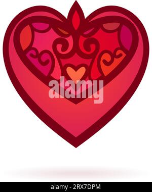 Zierherz, arabische Verzierung, isoliertes Designelement, Vektor-Illustration Stock Vektor