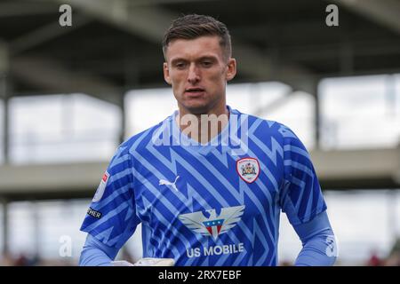 Barnsleys Keeper Liam Roberts während der ersten Hälfte des Spiels der Sky Bet League 1 zwischen Northampton Town und Barnsley im PTS Academy Stadium in Northampton am Samstag, den 23. September 2023. (Foto: John Cripps | MI News) Credit: MI News & Sport /Alamy Live News Stockfoto