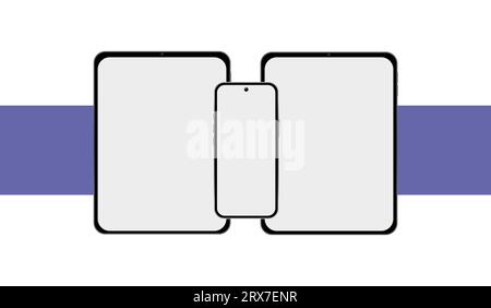 Smartphone, Tablet-Mockup mit leerem Bildschirm. Vektor Stock Vektor