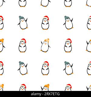 Nahtloses Muster lustiger Pinguine Stock Vektor