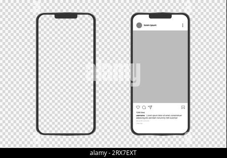 Realistische, moderne Rahmenvorlage für Telefone. Vektor Stock Vektor