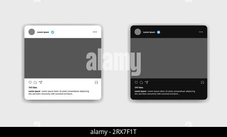 Social-Media-Post-Mockup. Vektorillustration. Stock Vektor