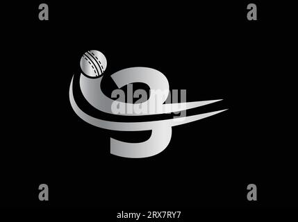 Modernes 3-Buchstaben-Design mit Cricket Sports Logo. Für Cricket Club Symbol Vektor Vorlage Stock Vektor