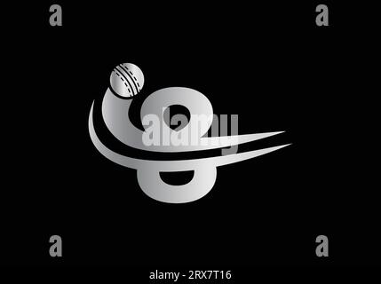 Modernes Design mit 8 Buchstaben und Cricket Sports Logo. Für Cricket Club Symbol Vektor Vorlage Stock Vektor