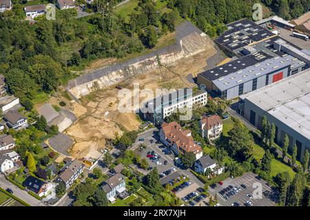 Luftaufnahme, Ferdinand Bilstein GmbH, Baustelle Wilhelmstraße, Voerde, Ennepetal, Ruhrgebiet, Nordrhein-Westfalen, Deutschland, Bauwesen Stockfoto