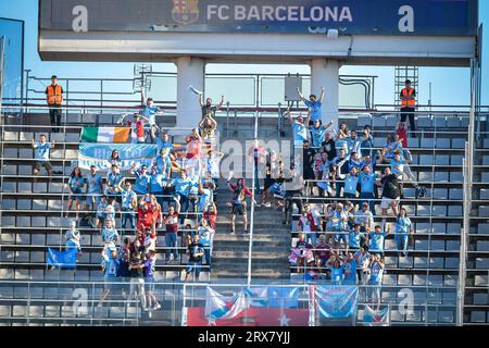 Barcelona, Spanien. September 2023. RC Celta-Fans während eines La Liga EA Sports-Spiels zwischen dem FC Barcelona und dem RC Celta de Vigo im Estadi Olímpic Lluis Companys in Barcelona, Spanien am 23. September 2023. (Foto/Felipe Mondino) Credit: CORDON PRESS/Alamy Live News Stockfoto