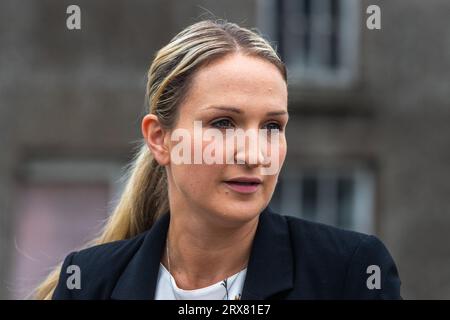 Die irische Justizministerin Helen McEntee TD. Stockfoto