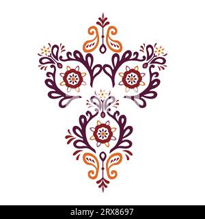 Ein leuchtendes Rot- und Orangenmuster vor einem strahlend weißen Hintergrund Stock Vektor