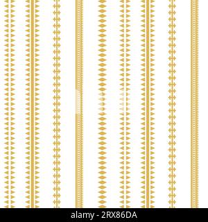 Ein leuchtend gelb-weiß gestreifter geometrischer Rand Stock Vektor