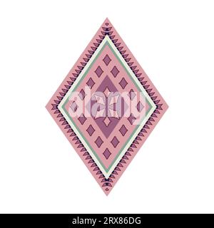Ein abstraktes Rautenmuster in leuchtenden Rosa- und Violetttönen vor einem sauberen weißen Hintergrund Stock Vektor