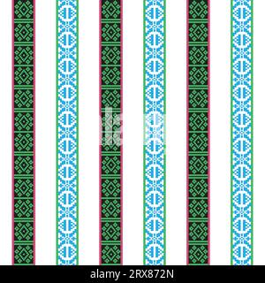 Leuchtend grün und weiß gestreifte geometrische Muster Stock Vektor