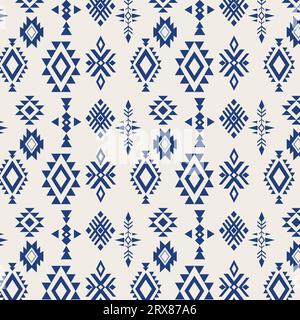 Ein leuchtendes blau-weißes Muster mit komplexen geometrischen Formen Stock Vektor