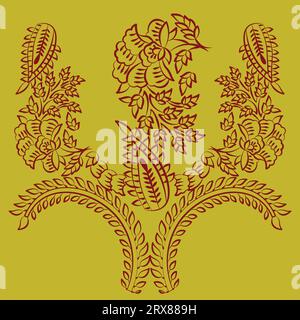 Eine wunderschön illustrierte Vase mit leuchtenden Blumen Stock Vektor