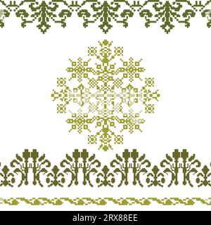 Ein wunderschönes Kreuzstich mit Schneeflocken Stock Vektor
