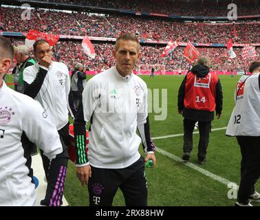 München, Deutschland 23. September 2023: Fussball, Herren, Bundesliga, Saison 2023/2024, FC Bayern München - VFL Bochum, Allianz Arena Michael Niemeyer, Leiter Spiel-Analysten (FC Bayern München) DFB-Vorschriften verbieten die Verwendung von Fotografien als Bildsequenzen und/oder Quasi-Video Stockfoto