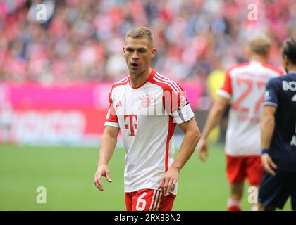 München, Deutschland 23. September 2023: Fussball, Herren, Bundesliga, Saison 2023/2024, FC Bayern München - VFL Bochum, Allianz Arena Joshua Kimmich (FC Bayern München) Kopf, Oberkörper DFB-Vorschriften verbieten die Verwendung von Fotografien als Bildsequenzen und/oder Quasi-Video Stockfoto