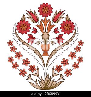 Eine farbenfrohe Vase voller lebendiger Blumen Stock Vektor