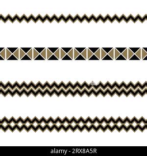 Geometrische Schwarzweiß-Linien in abstrakter Kunst, Grenze Stock Vektor