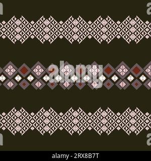 Ein lebhaftes, nahtloses Blumenmuster mit blauen und rosa Blüten auf dunklem Hintergrund Stock Vektor