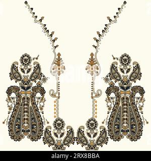 Ein schönes Paisley-Muster auf einem sauberen weißen Hintergrund Stock Vektor