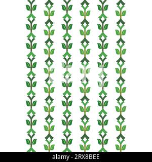 Ein lebhaftes Muster grüner Blätter auf einem strahlend weißen Hintergrund Stock Vektor