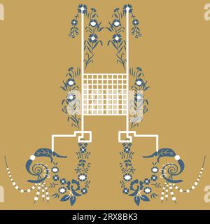 Ein wunderschön illustriertes Muster mit leuchtenden Blumen auf der Oberfläche Stock Vektor