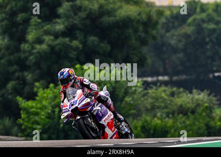 Greater Noida, Indien. September 2023. Qualifying and Sprint Race of Indian Oil Grand Prix of India auf dem Buddh International Circuit, 23. September 2023 im Bild: Jorge Martin POOL/MotoGP.com/Cordon Pressebilder sind nur für redaktionelle Zwecke bestimmt. Obligatorische Gutschrift: © MotoGP.com Credit: CORDON PRESS/Alamy Live News Stockfoto