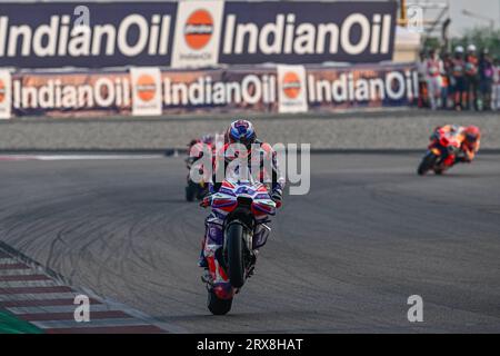 Greater Noida, Indien. September 2023. Qualifying and Sprint Race of Indian Oil Grand Prix of India auf dem Buddh International Circuit, 23. September 2023 im Bild: Jorge Martin POOL/MotoGP.com/Cordon Pressebilder sind nur für redaktionelle Zwecke bestimmt. Obligatorische Gutschrift: © MotoGP.com Credit: CORDON PRESS/Alamy Live News Stockfoto