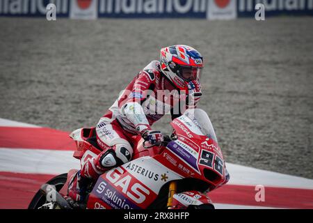 Greater Noida, Indien. September 2023. Qualifying and Sprint Race of Indian Oil Grand Prix of India auf dem Buddh International Circuit, 23. September 2023 im Bild: Moto2 Jake Dixon POOL/MotoGP.com/Cordon Pressebilder sind nur zur redaktionellen Verwendung bestimmt. Obligatorische Gutschrift: © MotoGP.com Credit: CORDON PRESS/Alamy Live News Stockfoto