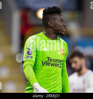 Burnley, Großbritannien. Samstag, 23. September 2023.Andre Onana #24 (GK) von Manchester United während des Premier-League-Spiels zwischen Burnley und Manchester United im Turf Moor, Burnley am Samstag, 23. September 2023. (Foto: Mike Morese | MI News) Credit: MI News & Sport /Alamy Live News Stockfoto