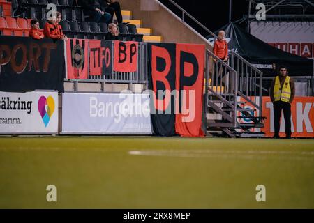 Stockholm, Schweden, 09 23 2023, Allsvenskan, Brommapojkarnas Fans Credit: Daniel Bengtsson/Alamy Live News Stockfoto