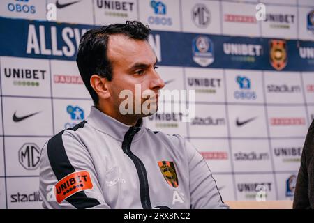 Stockholm, Schweden, 09 23 2023, Allsvenskan, Andreas Engelmark Pressekonferenz Credit: Daniel Bengtsson/Alamy Live News Stockfoto