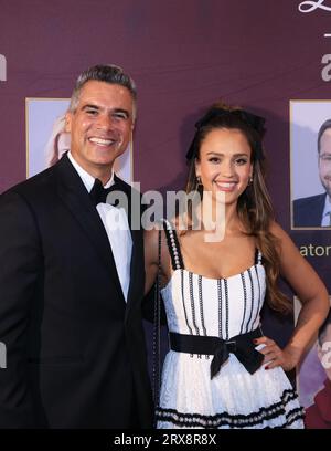 Los Angeles, Kalifornien, USA. September 2023. Cash Warren und Jessica Alba nehmen an den 3. Jährlichen LABA Icon Awards im Four Seasons Los Angeles in Beverly Hills in Los Angeles, Kalifornien, Teil. Verdienst: Sheri Determan Stockfoto