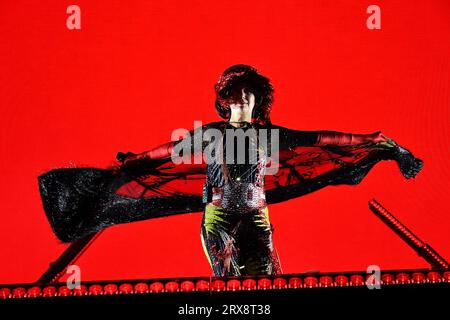 Las Vegas, USA. September 2023. Ja, Yeahs - Karen O spielt am Tag 1 des Lebens ist wunderschön 2023 am 22. September 2023 in Las Vegas, Nevada. Foto: Casey Flanigan/imageSPACE Credit: Imagespace/Alamy Live News Stockfoto