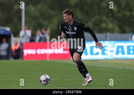 Barrows Jamie Proctor während des Spiels der Sky Bet League 2 zwischen Mansfield Town und Barrow im One Call Stadium in Mansfield am Samstag, den 23. September 2023. (Foto: Mark Fletcher | MI News) Credit: MI News & Sport /Alamy Live News Stockfoto