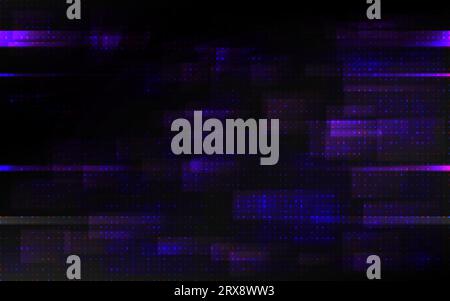Glitch-Cyberpunk-Effekt. Digitales Farbrauschen. Futuristischer Videofehler. Wiedergabe von Artefakten. Abstraktes Overlay-Design. Kein Signalproblem. Defekter Monitor. Stock Vektor