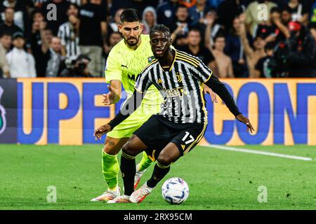 Reggio Emilia, Italien. September 2023. Samuel Iling-Junior (Juventus) während des Spiels US Sassuolo gegen Juventus FC, italienischer Fußball Serie A in Reggio Emilia, Italien, 23. September 2023 Credit: Independent Photo Agency/Alamy Live News Stockfoto