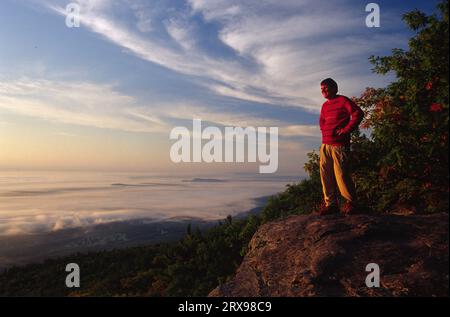 Wandern auf dem Escarpment Trail, Catskill Park, New York Stockfoto