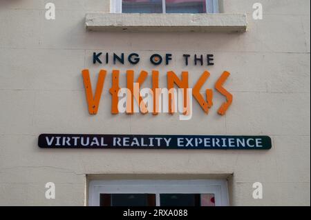 Waterford, Irland – 17. Juli 2023: The Entrance to the King of the Vikings Virtual Reality Experience in Waterford Stockfoto