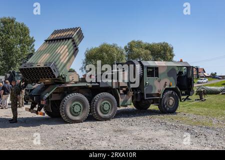 Polnisches Raketenartilleriesystem, Kampffahrzeug Langusta, Polen Stockfoto