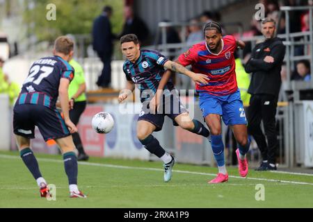 Sydney Ibie von Dagenham und Redbridge und Charlie Seaman von Hartlepool United während Dagenham & Redbridge vs Hartlepool United, Vanarama National Leag Stockfoto
