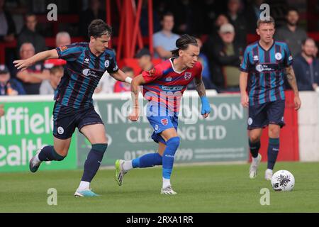 Ryan Hill von Dagenham und Redbridge und Alex Lacey von Hartlepool United während Dagenham & Redbridge vs Hartlepool United, Vanarama National League Foo Stockfoto